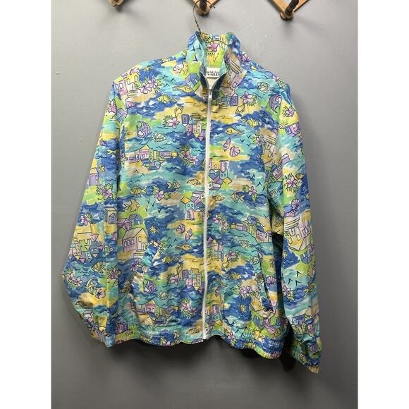 Vintage Napa Valley Track Jacket Womens Large‎ 90s Beach Fish Vacation Coastal - Picture 1 of 7